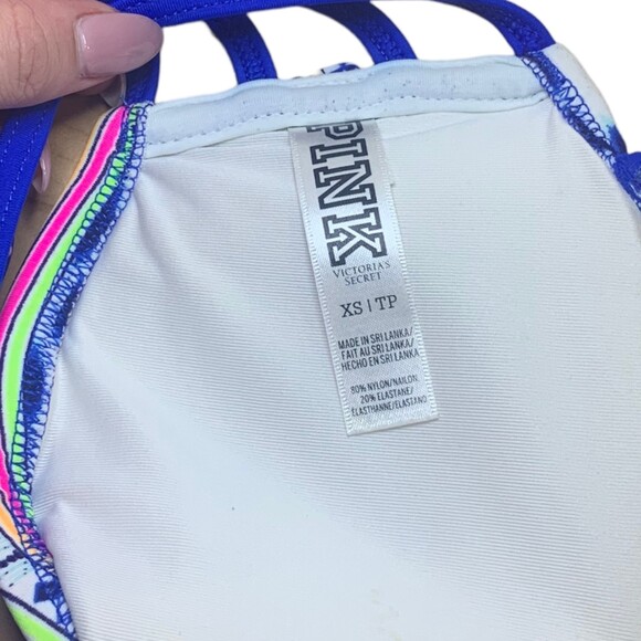 Victoria's Secret PINK Tribal Print Bandeau Bikini Top Blue Size Extra Small XS - Picture 3 of 3